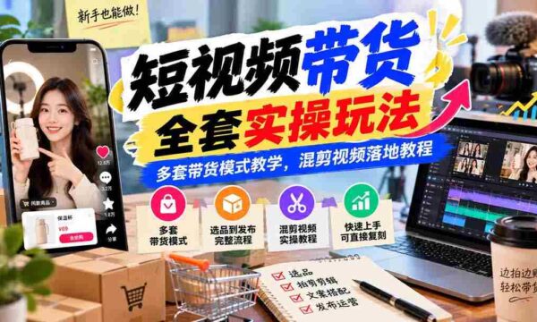 揭秘短视频无痕带货全攻略：多重带货技巧深度解析，实战混剪教程一网打尽