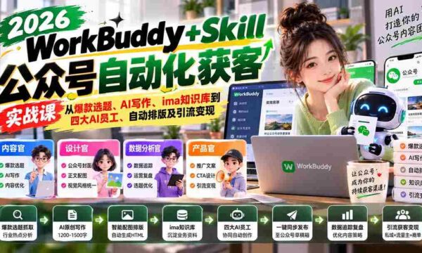 探索WorkBuddy+Skill公众号高效吸粉秘诀：爆款选题挖掘、AI创作、智能知识库构建，四大AI助手助力，自动排版与流量变现攻略