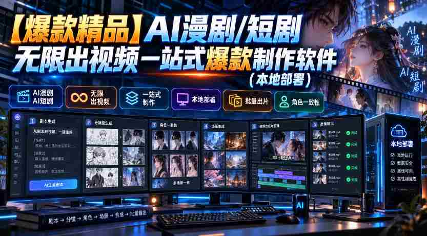 热销爆款】AI驱动影视制作神器：漫剧/短剧批量生成，本地部署轻松打造视频盛宴
