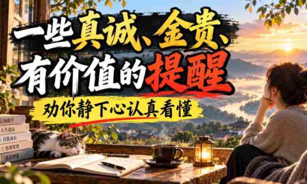 倾囊相授：珍稀的真诚提示，教你耐心解读，受益匪浅