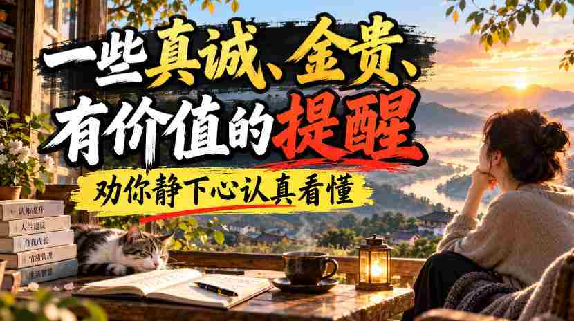 倾囊相授：珍稀的真诚提示，教你耐心解读，受益匪浅