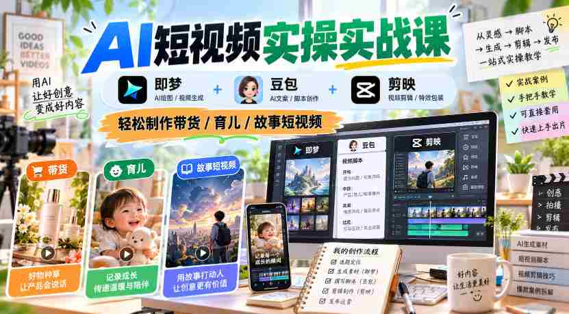 探索AI短视频制作之道：梦+豆包+剪映联手，轻松打造带货/育儿/故事内容