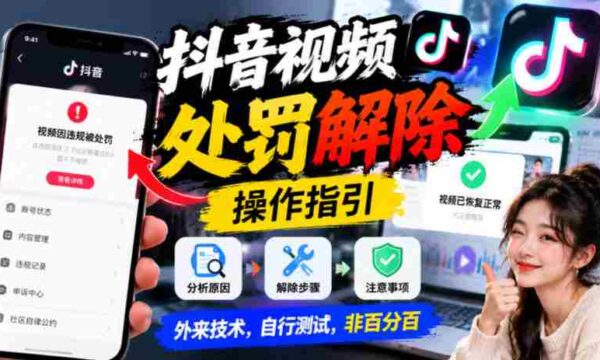 抖音解除视频禁令攻略发布，试用外接技术，自行检测效果并非万无一失