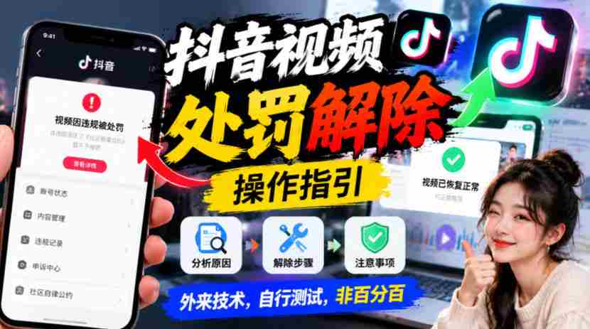 抖音解除视频禁令攻略发布，试用外接技术，自行检测效果并非万无一失