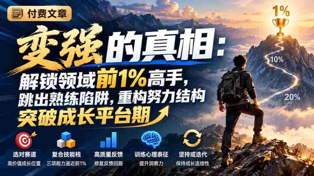 揭秘付费内容：探寻变强秘诀，跨越领域顶尖高手，摆脱技能固化困境，重塑奋斗蓝图，突破成长瓶颈