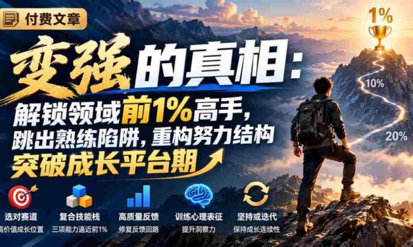 揭秘付费内容：探寻变强秘诀，跨越领域顶尖高手，摆脱技能固化困境，重塑奋斗蓝图，突破成长瓶颈