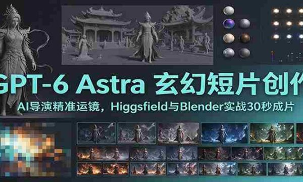 GPT-6 Astra 玄幻短片创作：AI导演精准运镜，Higgsfield与Blender实战30秒成片