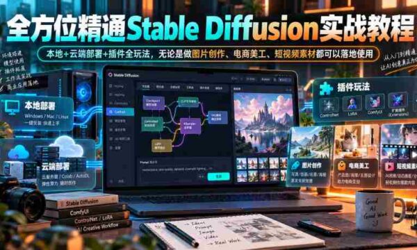 深度解析Stable Diffusion全攻略：本地与云端部署，插件技巧一网打尽，图片创作到短视频制作，实用技能全掌握