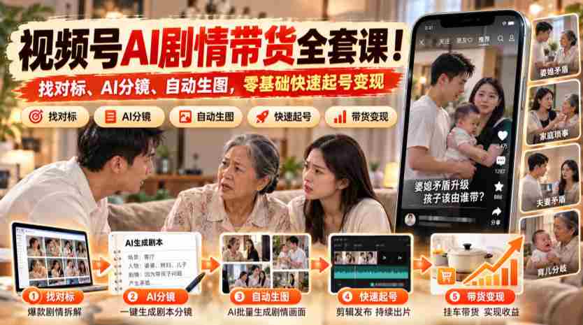 AI赋能短视频带货攻略：从零基础到高效起号，一步到位！