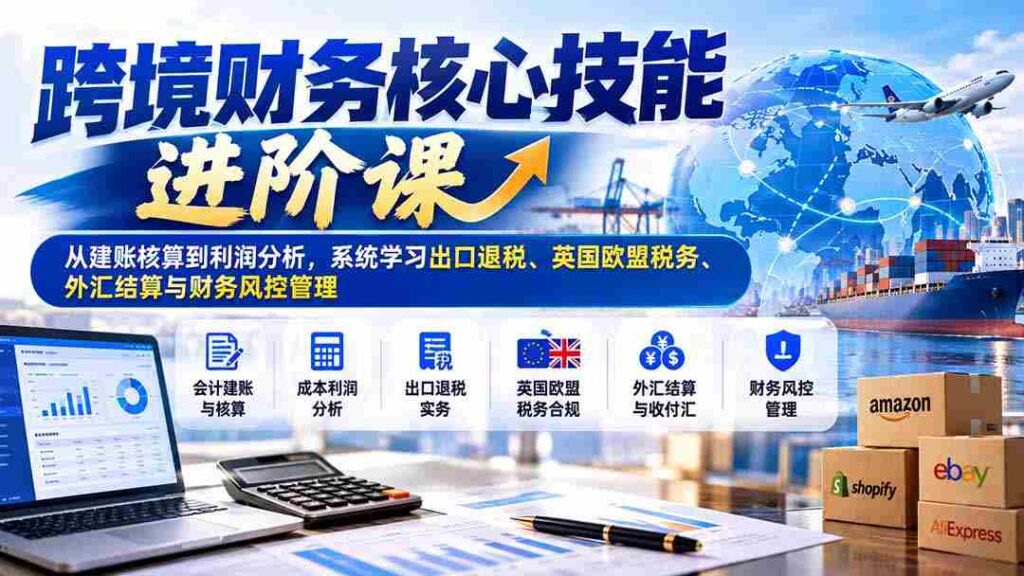 跨越财务难关，精通国际财税：深度解析建账到盈利，全面掌握出口退税、英欧税务、外汇操作及风险管控技巧