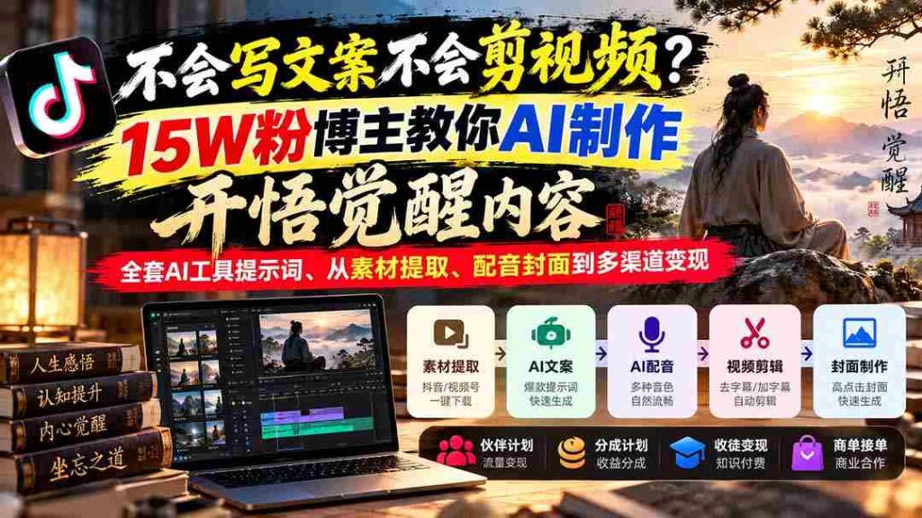 零基础也能轻松上手！AI文案与视频制作大揭秘：15万粉丝博主亲授技巧，教你一网打尽全流程！