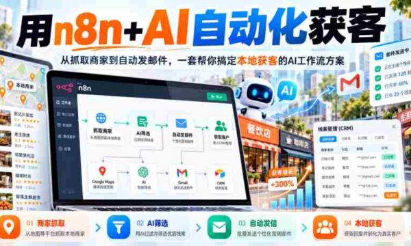 AI赋能本地营销】n8n+智能工具打造全流程获客方案：高效抓取商家信息，一键发送邮件，专业AI工作流轻松助力客户拓展