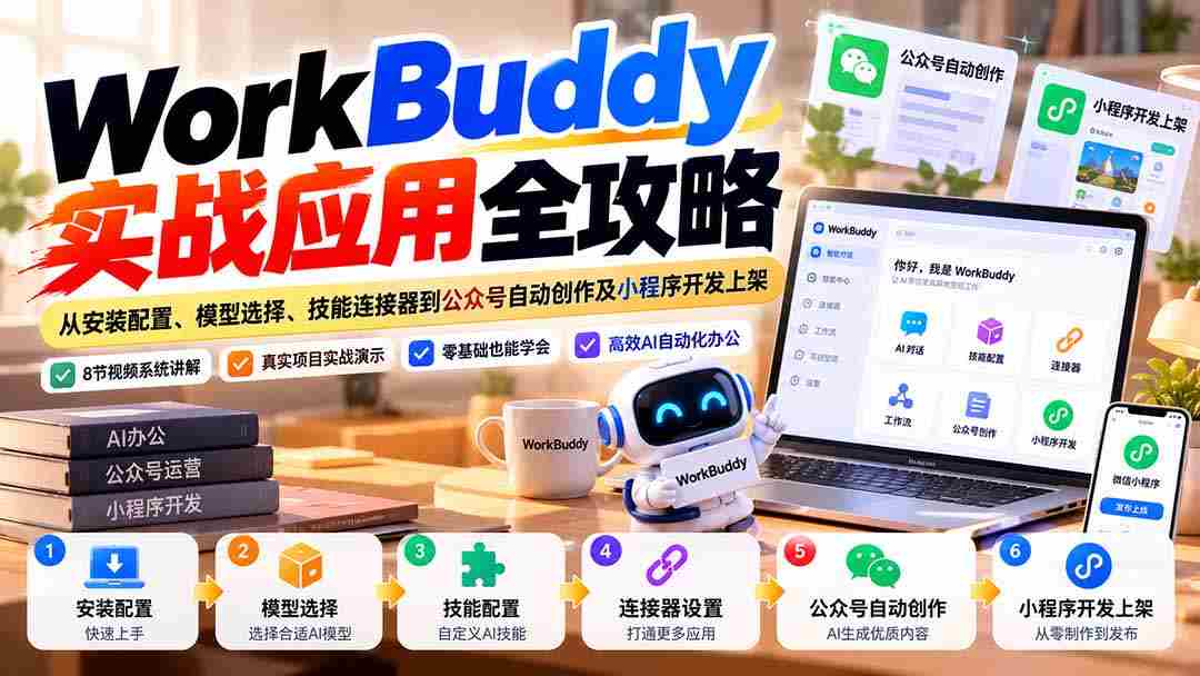 全方位解析WorkBuddy：安装设置、模型挑选、技能插件与公众号自动生成及小程序开发发布指南