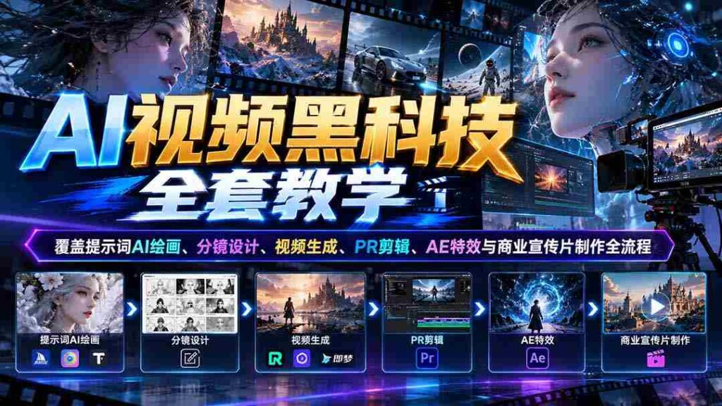 揭秘AI视频制作全攻略：从AI绘画到PR剪辑，一网打尽特效与商业宣传片制作技巧