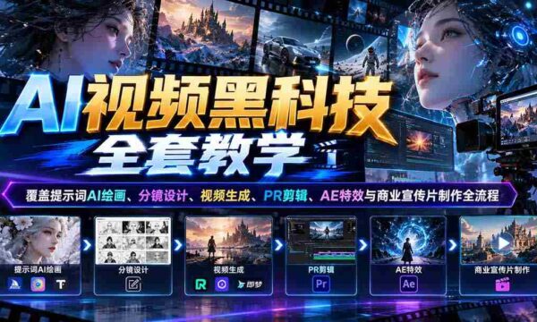 揭秘AI视频制作全攻略：从AI绘画到PR剪辑，一网打尽特效与商业宣传片制作技巧
