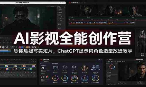 AI影视制作大师班：揭秘恐怖悬疑短片制作，ChatGPT教你打造独特角色造型与提示词技巧