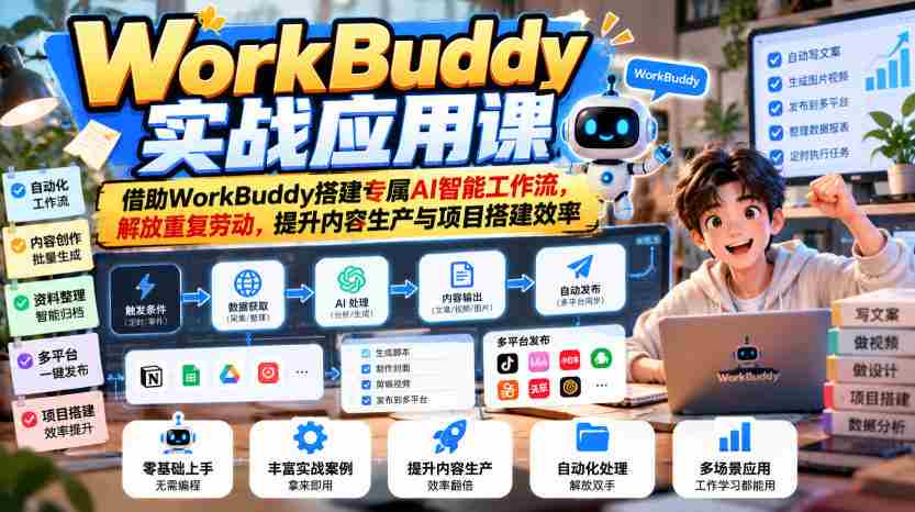 体验WorkBuddy高效工作坊：构建个性化AI工作流，摆脱繁琐劳作，加速内容创作与项目构建