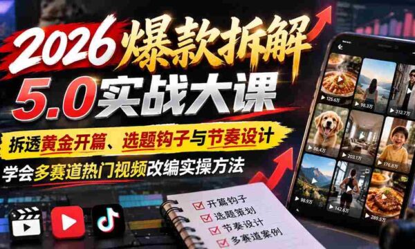 揭秘2026年热门爆款视频制作秘籍：深度剖析黄金开头、选题技巧与节奏掌控，掌握跨赛道热门视频改编实战技巧