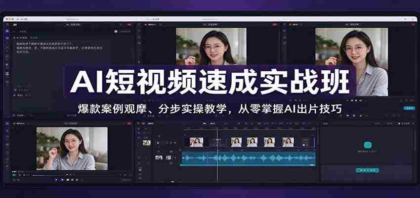AI短视频速成实战班：爆款案例观摩、分步实操教学，从零掌握AI出片技巧