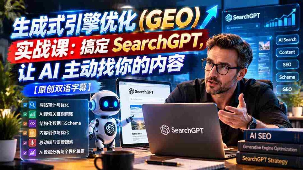 实战解析：GEO引擎优化技术，征服SearchGPT，AI精准推送你的内容【独家双语讲解