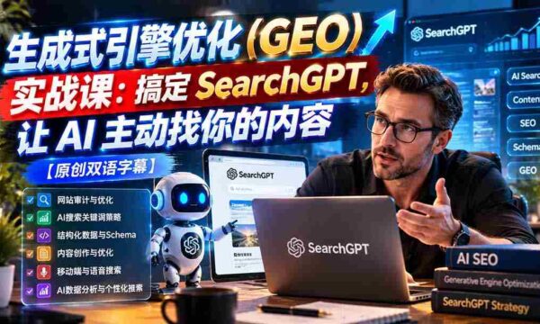 实战解析：GEO引擎优化技术，征服SearchGPT，AI精准推送你的内容【独家双语讲解