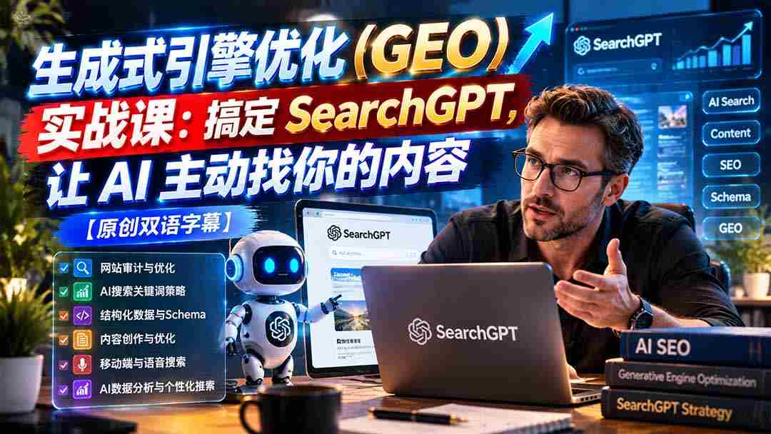 实战解析：GEO引擎优化技术，征服SearchGPT，AI精准推送你的内容【独家双语讲解