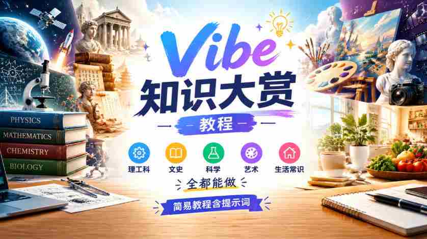 探索Vibe知识宝库：轻松上手，跨学科指南，涵盖理工、文史、科学、艺术与生活智慧