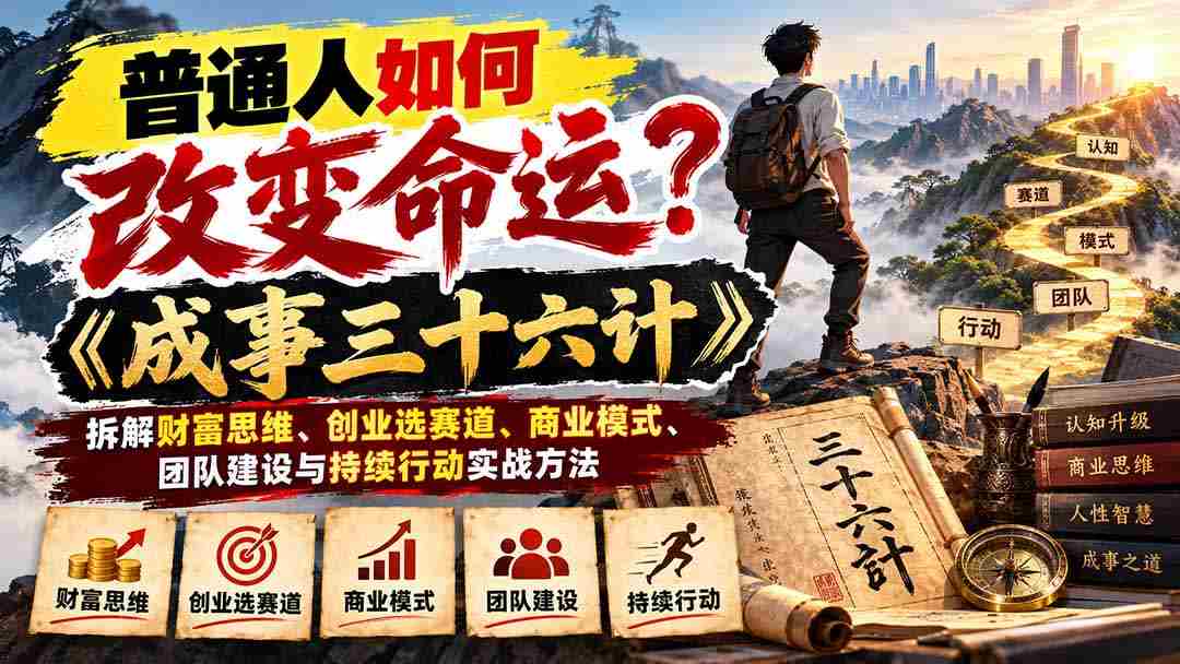 揭秘普通人逆袭之道：《成事三十六计》详解财富策略、创业路径、盈利模式、团队打造及执行力实战技巧