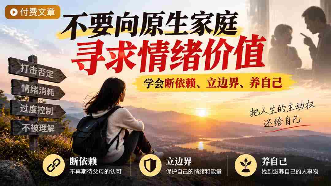 告别原生家庭的情感寄托：自立自强，塑造个人边界，培养独立人格