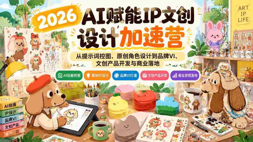2026AI赋能创新IP设计加速班：解锁视觉创意、塑造独有形象，打造品牌视觉识别及文创市场成功之路