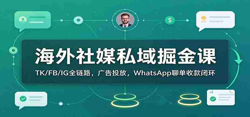 全球社交平台私域财富挖掘指南：TK、FB、IG全方位策略，广告投放与WhatsApp成交收款一网打尽