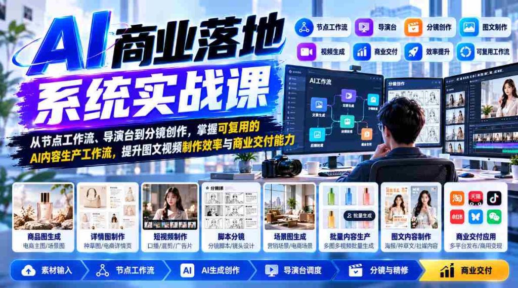 零水印】AI商业应用实战教程：深度解析节点工作流、导演台操作及分镜制作，解锁高效AI内容制作流程，大幅提高图文视频制作效能与商业交付水准