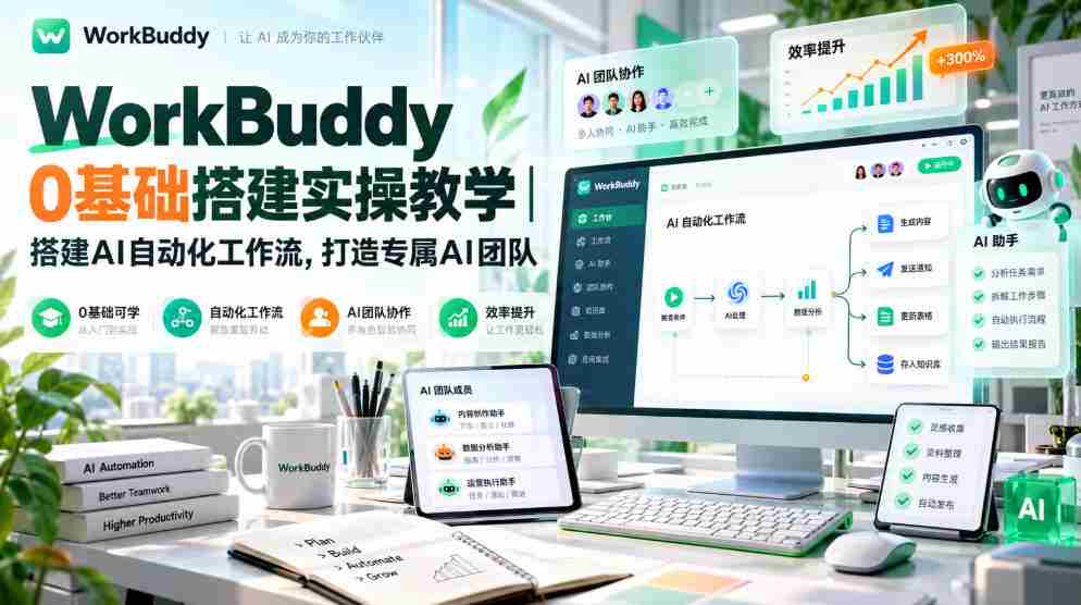 轻松掌握WorkBuddy零基础教程：构建AI自动化工作流程，打造个性化智能团队