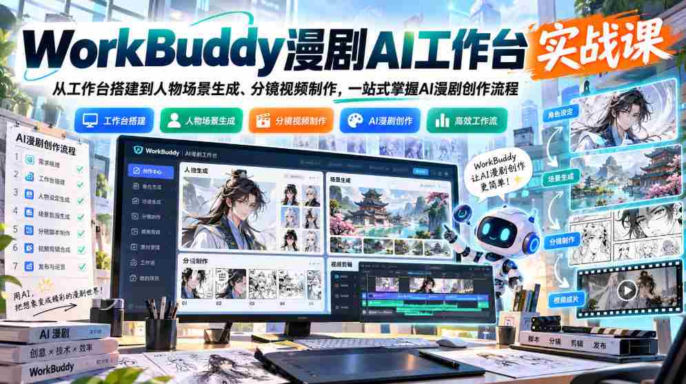 WorkBuddy AI漫剧制作大师班：从搭建工作台到分镜视频，全流程AI漫剧创作攻略