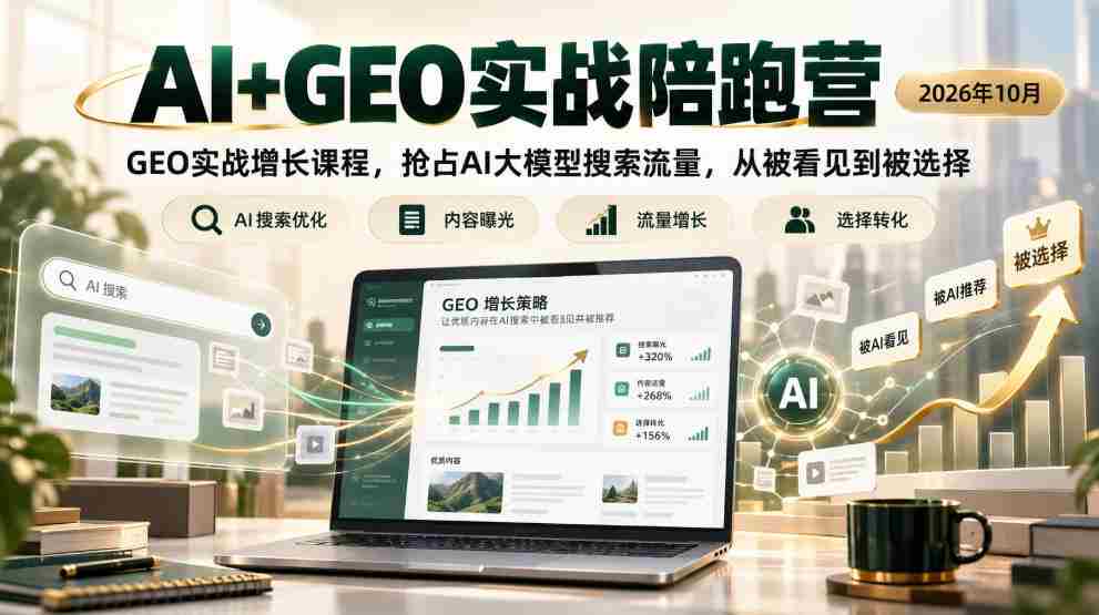 2026年10月，AI与GEO实战训练营开启，聚焦GEO实战增长策略，夺取AI大模型搜索流量，助您从默默无闻走向主动选择