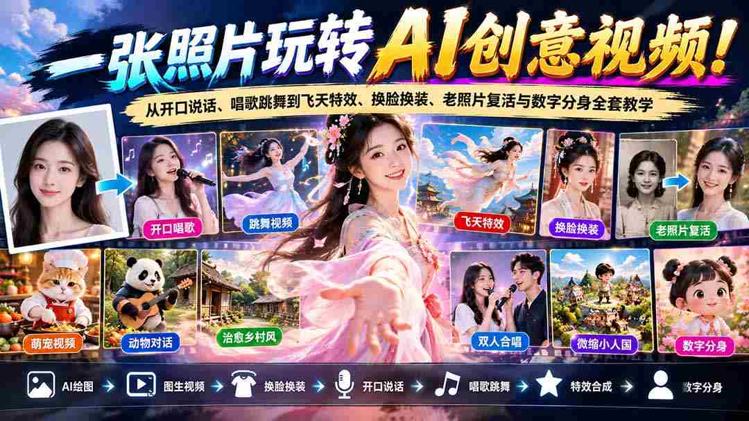 AI赋能摄影新境界：一图生百变，解锁特效、换装、复古数字身影像制作秘籍