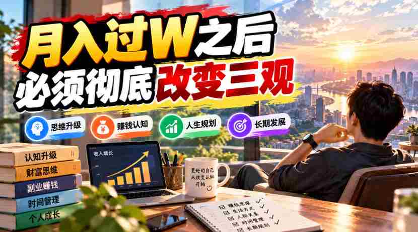改写标题：突破万元月薪界限，你需全面重塑人生观与价值观
