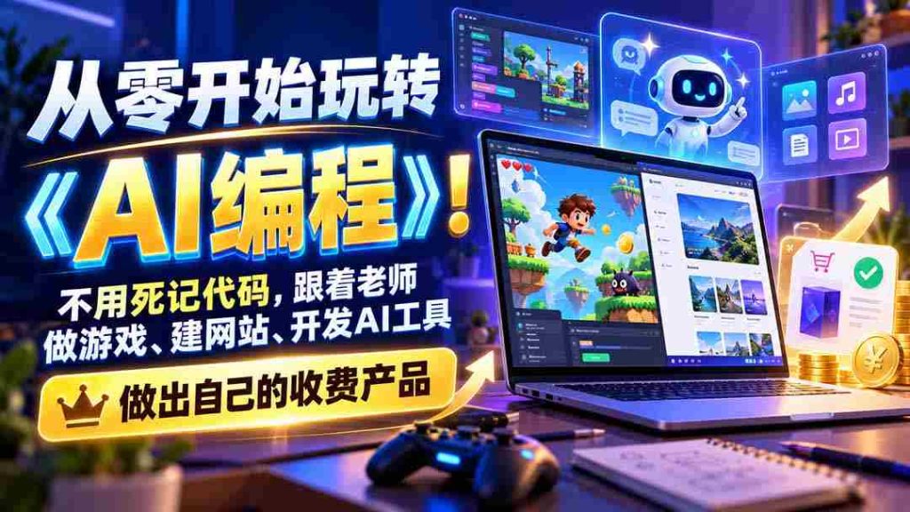 零基础也能轻松驾驭《AI编程》之旅：趣味教学，实战制作，从网站搭建到AI工具开发，打造独属你的盈利产品
