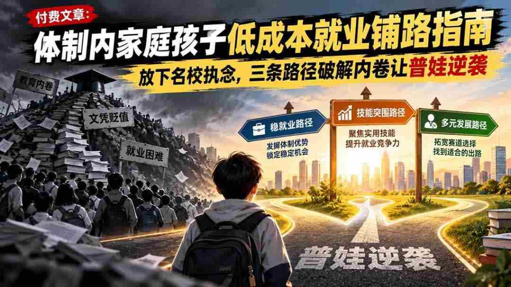 破解内卷新思路：体制内子女低成本就业攻略，告别名校迷思，三重策略助平凡儿突破重围