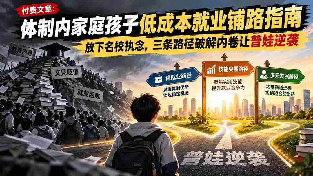 破解内卷新思路：体制内子女低成本就业攻略，告别名校迷思，三重策略助平凡儿突破重围