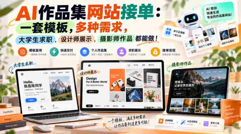 打造个性AI作品集平台：一网打尽多元需求，助力学子求职、设计师展示、摄影师展翅翱翔！