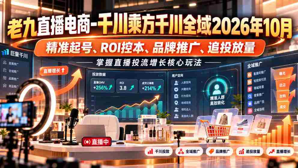 2026年10月千川乘方赋能直播电商，解析精准引流、成本优化、品牌塑造及投放策略，解锁直播流量增长秘籍