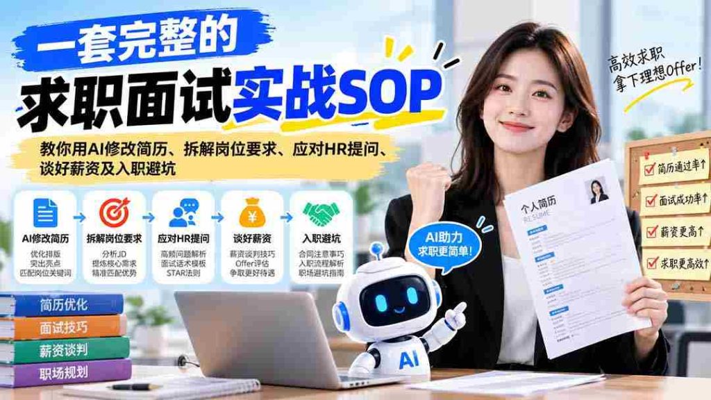 全方位求职面试攻略：AI优化简历秘籍，解析岗位要点，巧妙应对HR问题，薪资谈判攻略及入职陷阱警示
