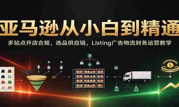 从新手到高手：亚马逊全球多站开店攻略，全面解析选品、供应链、广告策略、物流及财务运营